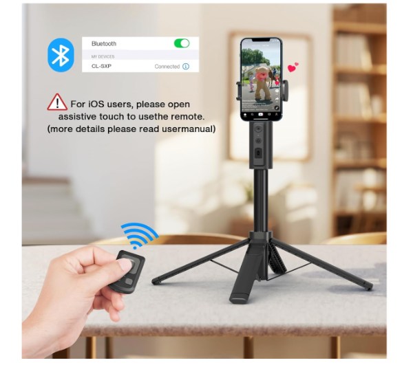 Tripode de seguimiento facial automático con rotación 360 y con control remoto CL18