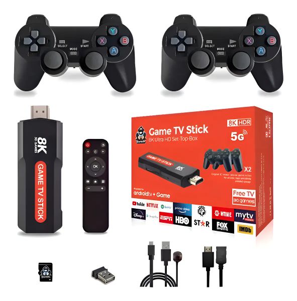 Q9 MAX Game TV Stick 8K Ultra HD Android TV Negro
