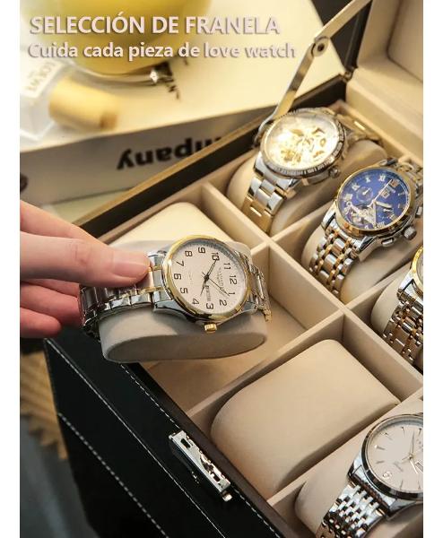 Caja Para Relojes Y Estuche Organizador De Joyas 12 Espacios-