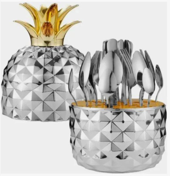 Juego De Cubiertos En Acero X 24 Piezas En Forma De Piña