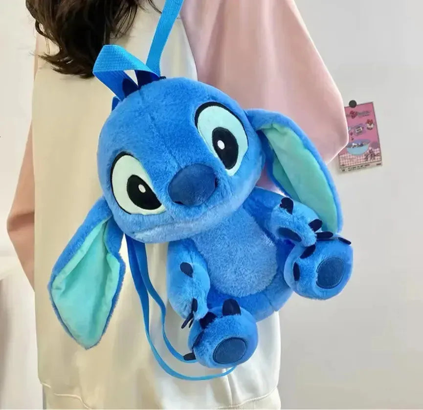 Bolso Peluche Stitch Monedero Azul Lisa Níquel