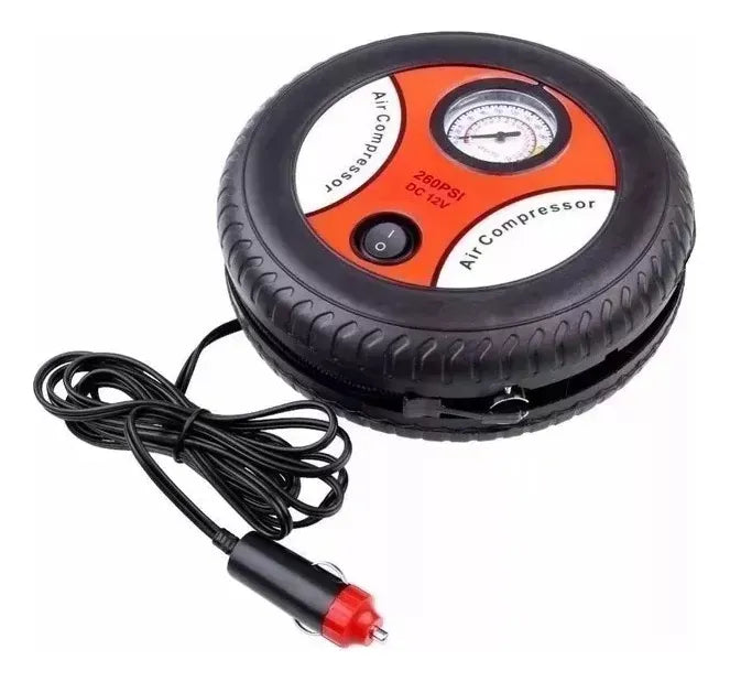 Compresor Rojo De Aire Portátil 12v 260 Psi Para Llantas Rojo 12v