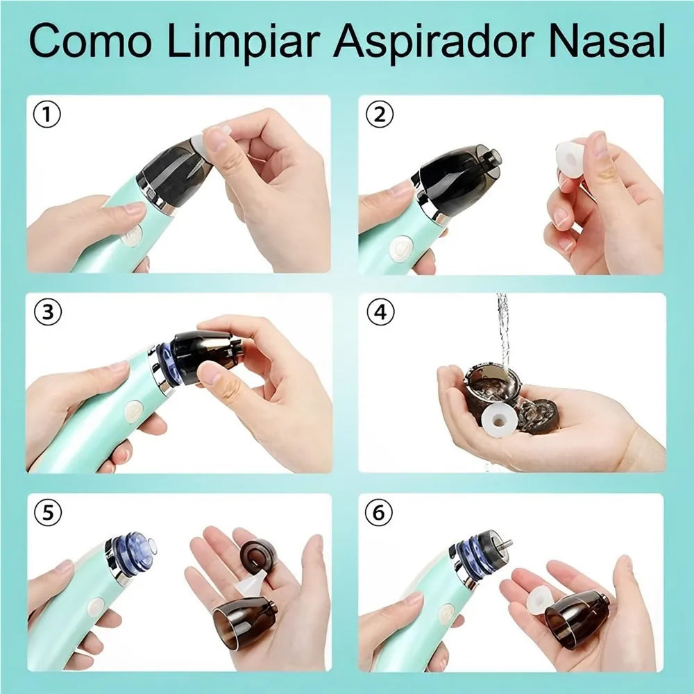 Aspirador Nasal Bebe Electrico Muto Saca Mocos Higiénicos .