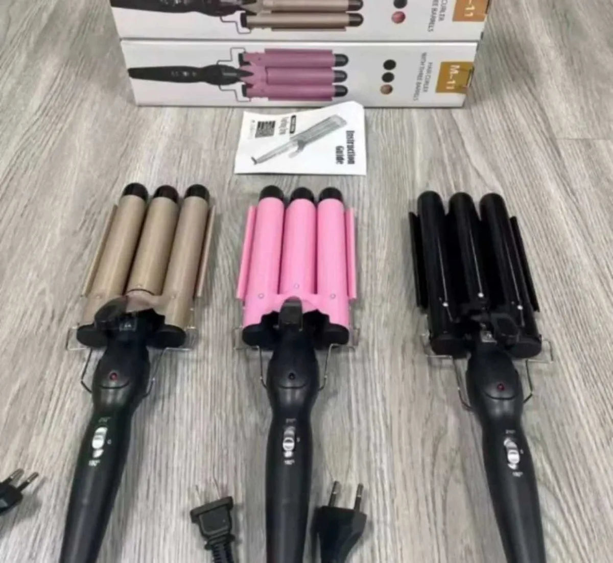 Pinza Onduladora Rizadora Para Cabello Bucle 3 Tubos Sirena