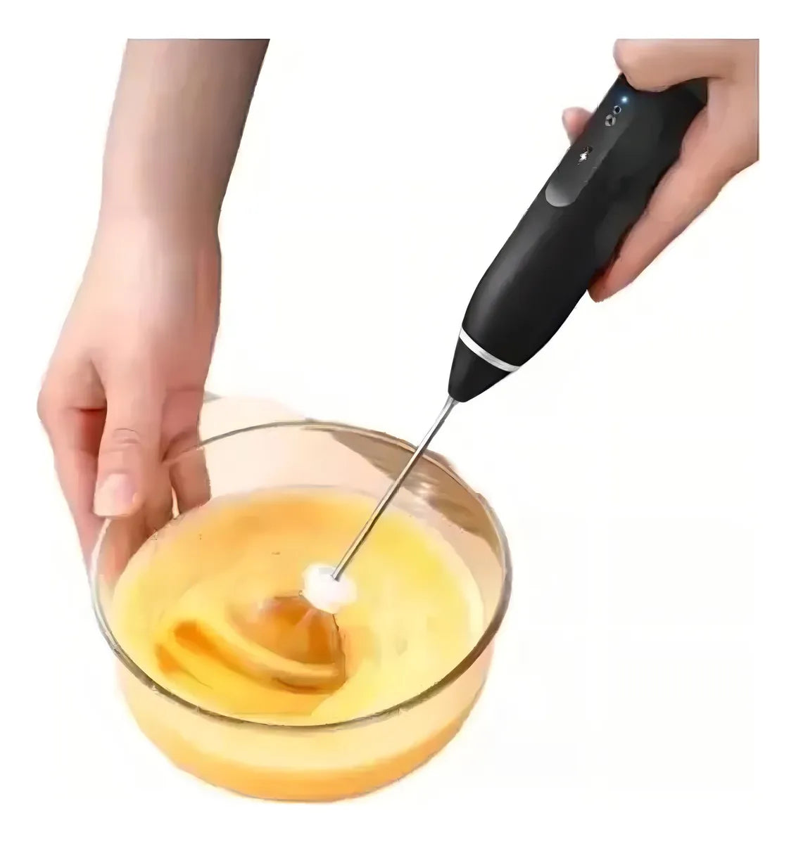 Mezclador Eléctrico Batidor Recargable Espumador, Carga Usb Color Negro