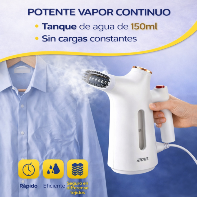 Plancha A Vapor Portátil 150ml MDHL Eliminador De Arrugas Rápido
