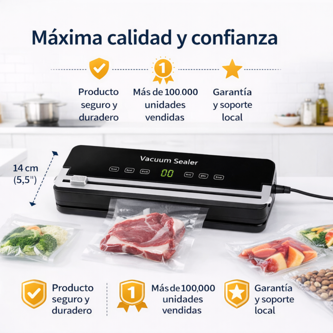 Empacadora Selladora Al Vacío 120W Para Alimentos Cocina