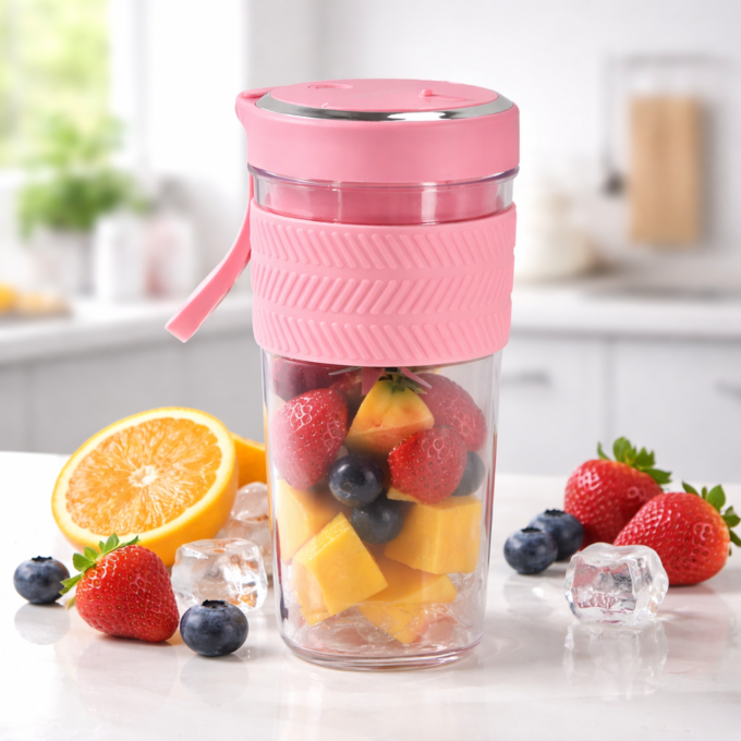 Licuadora Portátil Recargable 450ml USB 6 Cuchillas Acero