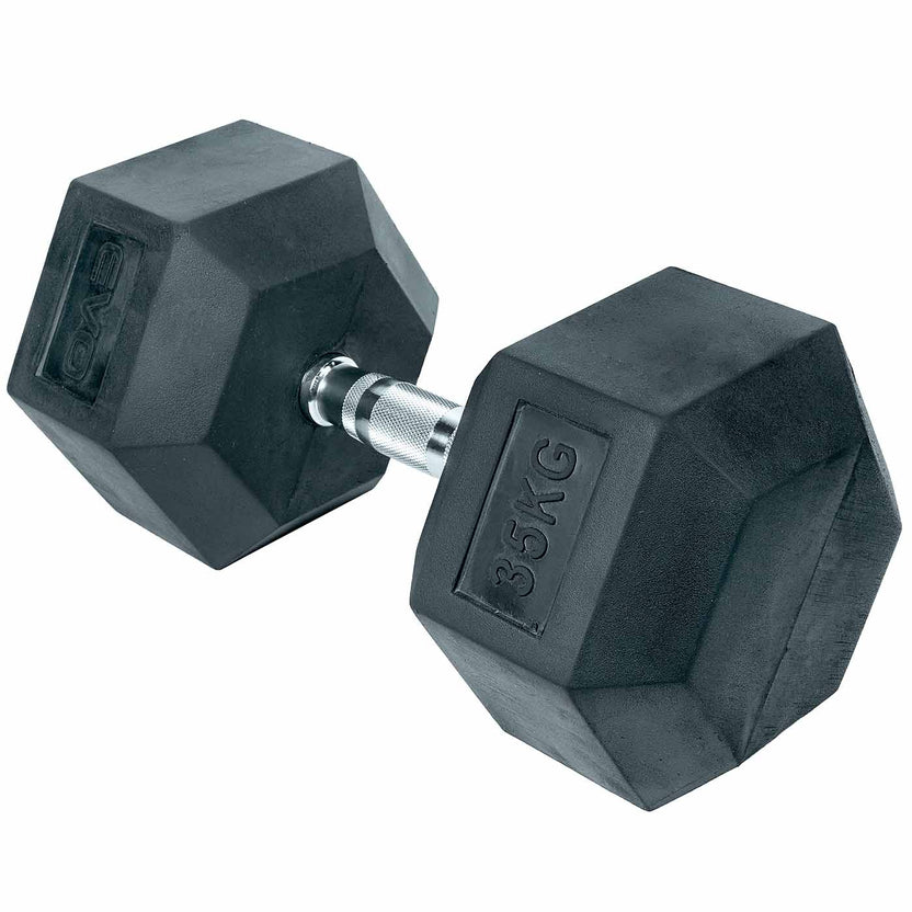 MANCUERNA ENCAUCHETADA 35KG (HEXAGONAL) — Mancuerna Profesional de Alto Rendimiento
