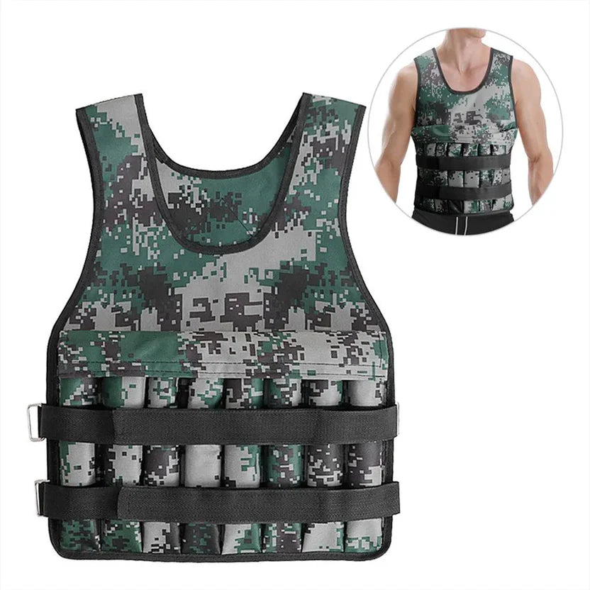 Chaleco Camuflado de Peso 8kg — Diseño Táctico para Entrenamiento Funcional
