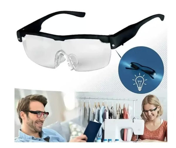 Lupa Tipo Gafas De Trabajo Con Luz Led