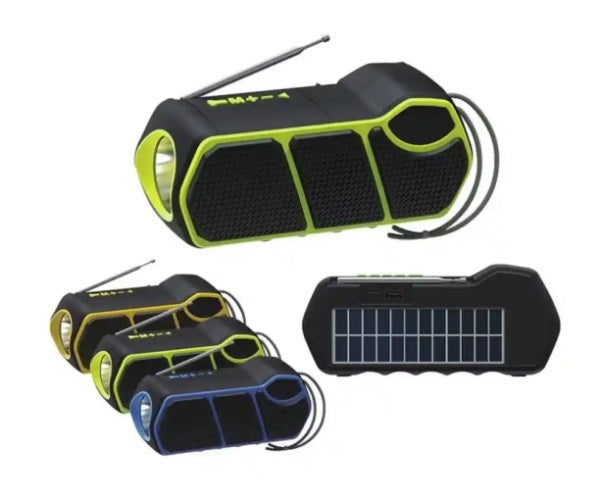 Parlante Solar Recargable Bluetooth Fm Radio + Linterna Usb cl-823