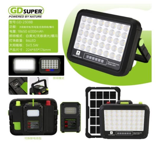 GD SUPER REFLECTOR SOLAR DE EMERGENCIA 300W GD-2308B