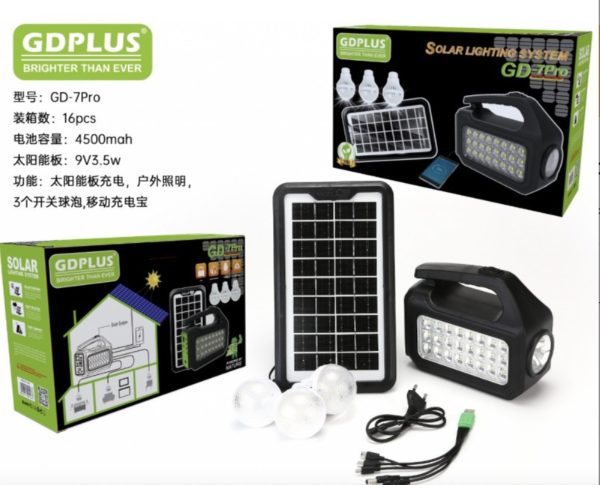 SISTEMA DE ILUMINACIÓN SOLAR 30W GD-7PRO