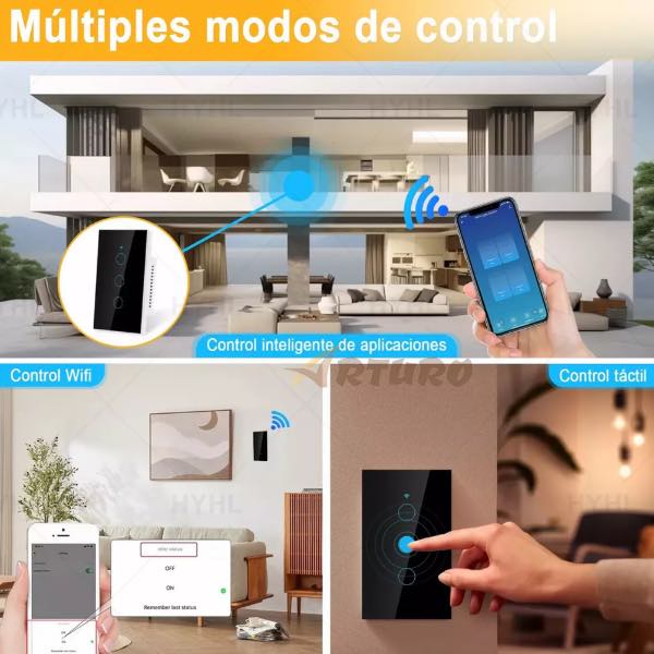 Interruptor inteligente triple alexa blanco