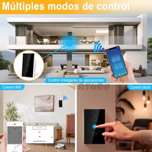 Interruptor inteligente triple alexa blanco