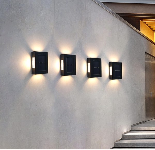 Luz solar para pared x2 l-shunfa 6+6led