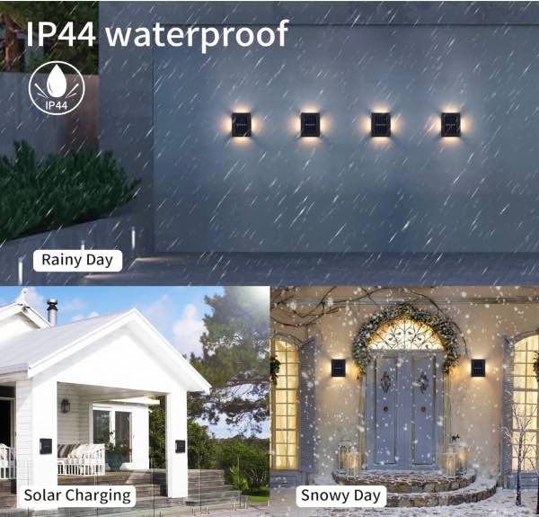 Luz solar para pared x2 l-shunfa 6+6led