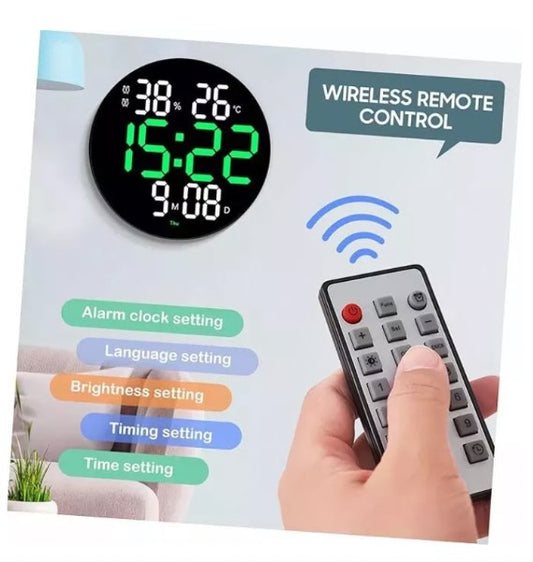 Reloj De Mesa Y Pared Digital Ref Ds-3813l Verde
