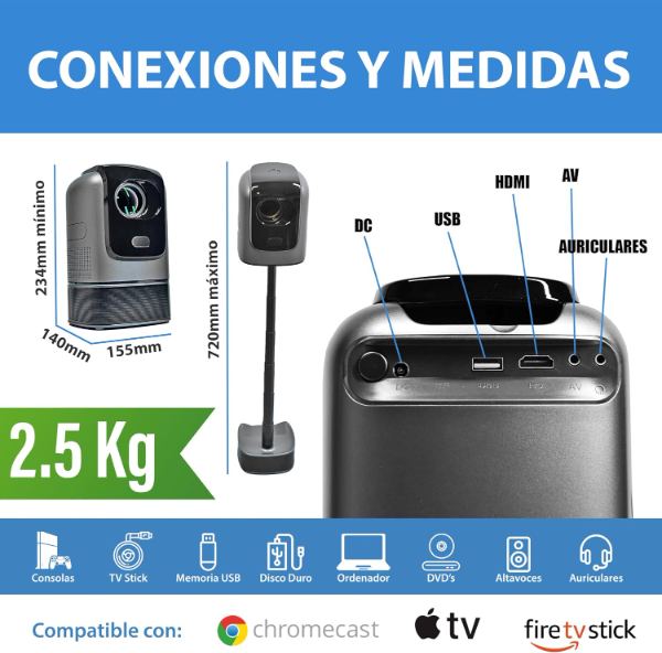 Proyector con tripode