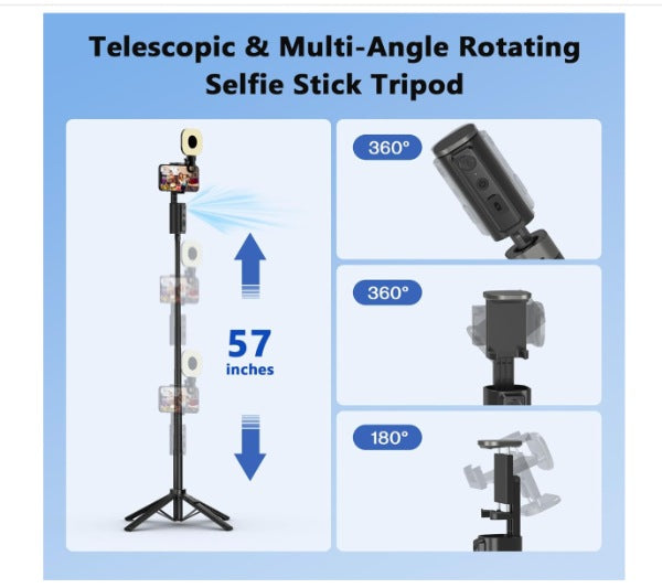 Tripode de seguimiento facial automático con rotación 360 y con control remoto CL18
