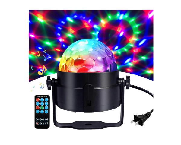 Bola Disco Luz Ritmica Remoto 7 Modos Luces DS-113