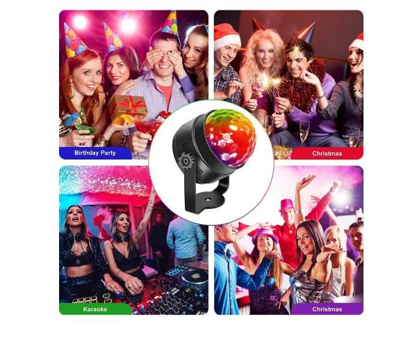 Bola Disco Luz Ritmica Remoto 7 Modos Luces DS-113