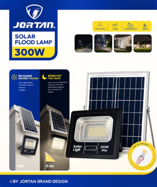 Reflector Solar Jortan 300w Lampara Led Exterior JT-YY300W