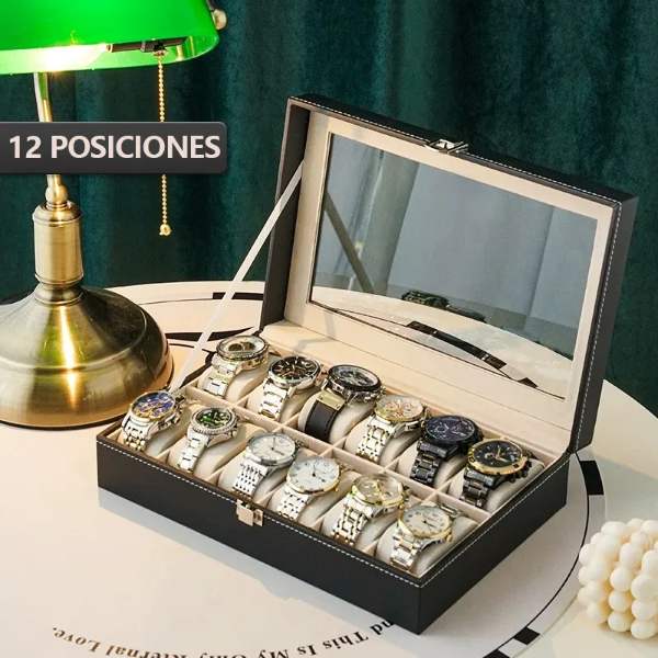 Caja Para Relojes Y Estuche Organizador De Joyas 12 Espacios-