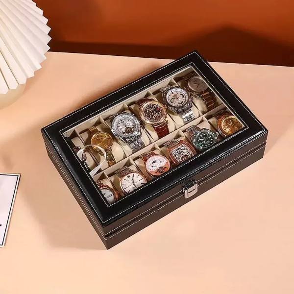 Caja Para Relojes Y Estuche Organizador De Joyas 12 Espacios-