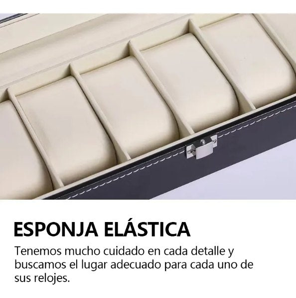 Caja Para Relojes Y Estuche Organizador De Joyas 12 Espacios-