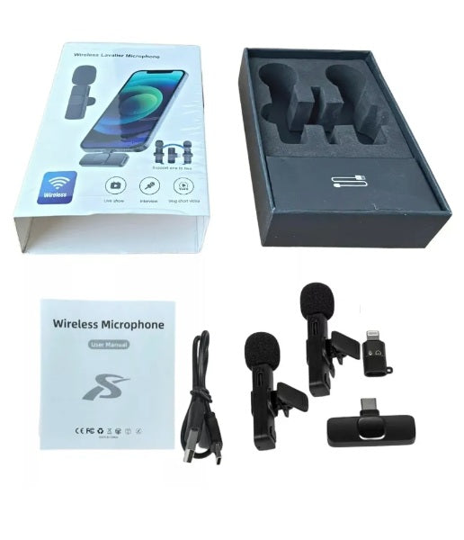 Micrófonos Inalámbricos Solapa 2 En 1 Para iPhone/tipo C k9