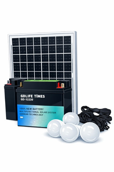 Batería 12v Recargable Solar 3 Bombillos Panel