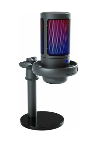 Microfono Condensador Gamer Usb Me6P Rgb Negro MEDIDAS 14X24X9