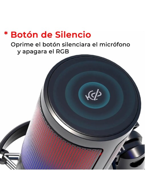 Microfono Condensador Gamer Usb Me6P Rgb Negro MEDIDAS 14X24X9