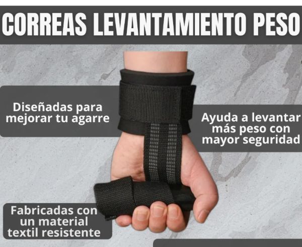 Par Guante Correas Straps Levantamiento Pesas Gym Gimnasio