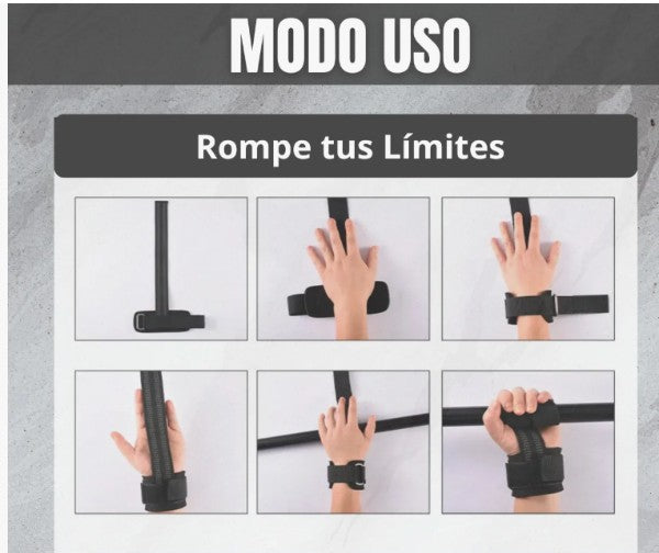 Par Guante Correas Straps Levantamiento Pesas Gym Gimnasio
