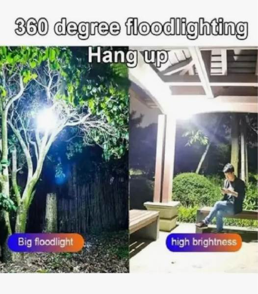 Bombillo Linterna Solar Recargable Usb 15w Gdtimes Gd-073 Blanco