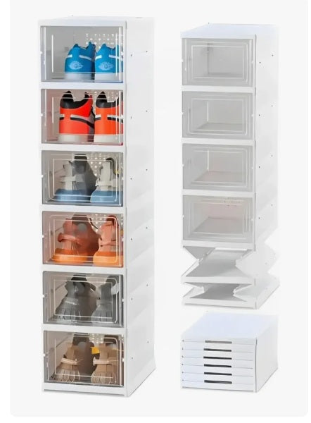 Zapatero 6 Niveles Plegable Organizador Almacenamiento Blanco OZ-6P