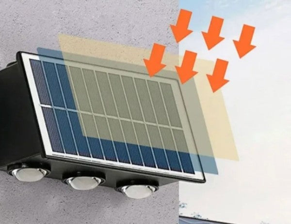 Lampara Solar Led Exterior Pared 6 Luces Led PD-6W