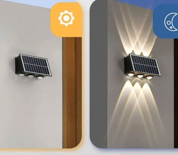 Lampara Solar Led Exterior Pared 6 Luces Led PD-6W