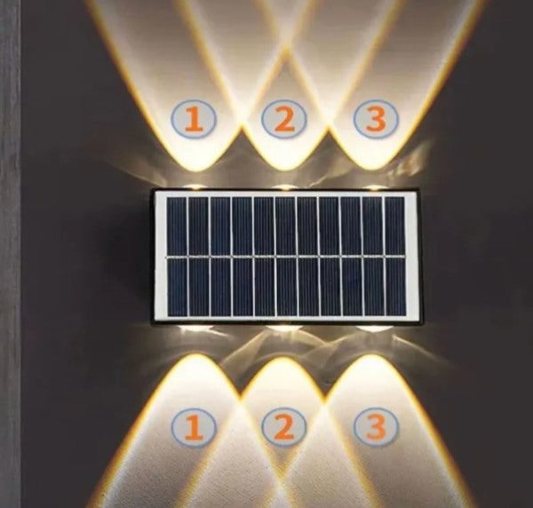 Lampara Solar Led Exterior Pared 6 Luces Led PD-6W