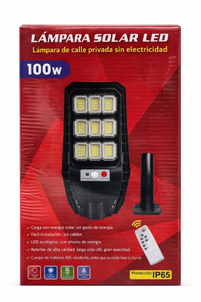 Lámpara Solar LED 100W IP65 – Alta Potencia y Ahorro N-525 Energético