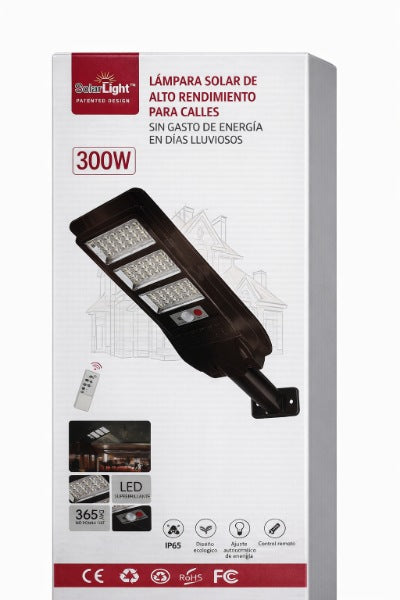 Lámpara Solar LED 300W IP65 – Máxima Potencia y Seguridad