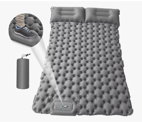 Colchón Inflable Doble Para Acampar, Colchoneta Autoinflable