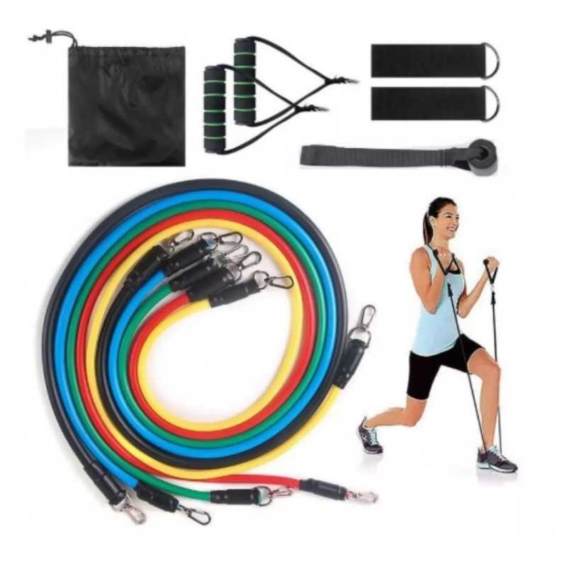 Set De Cuerdas Tubulares Elásticas En — Kit de Resistencia Multifuncional