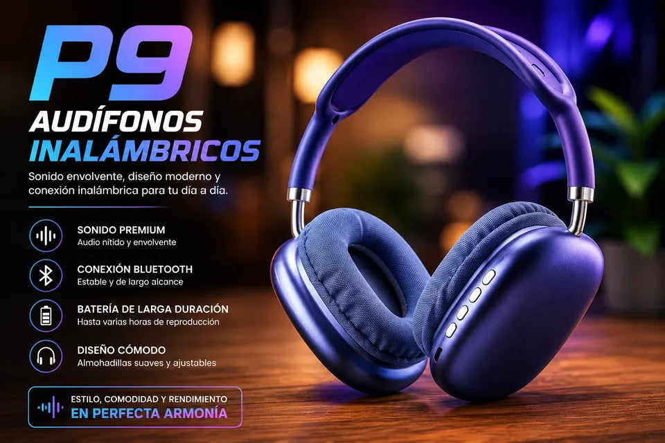 Audífonos Diadema Inalámbricos Bluetooth Vulata P9 Pro