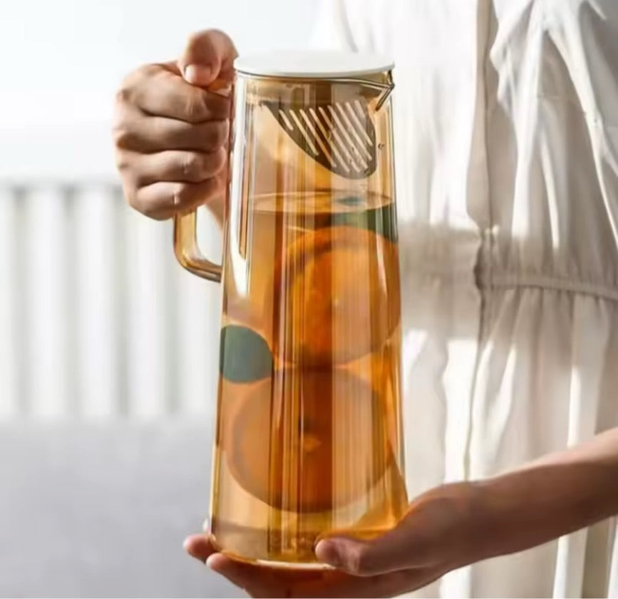 Jarra Hervidora De Cristal Con Tapa De 1350 Ml Hermética