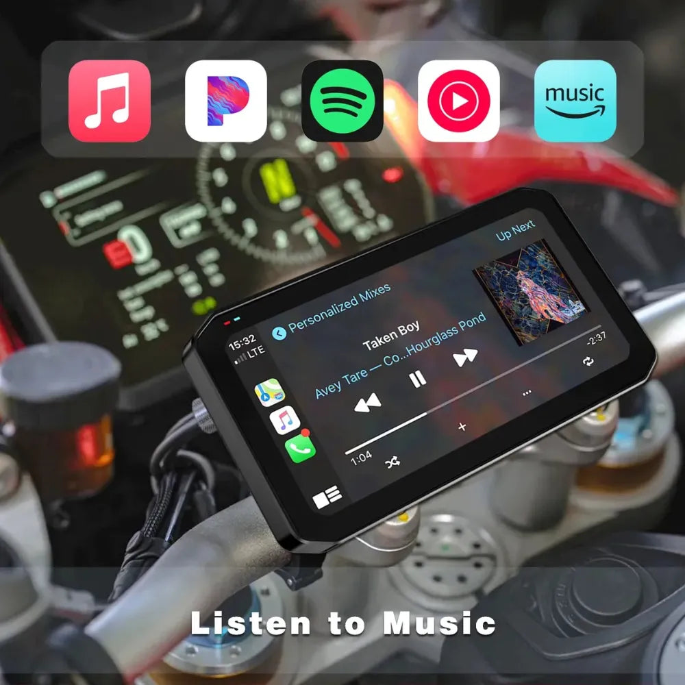 Moto Carplay Pantalla Gps Tactil Android Apple Impermeable