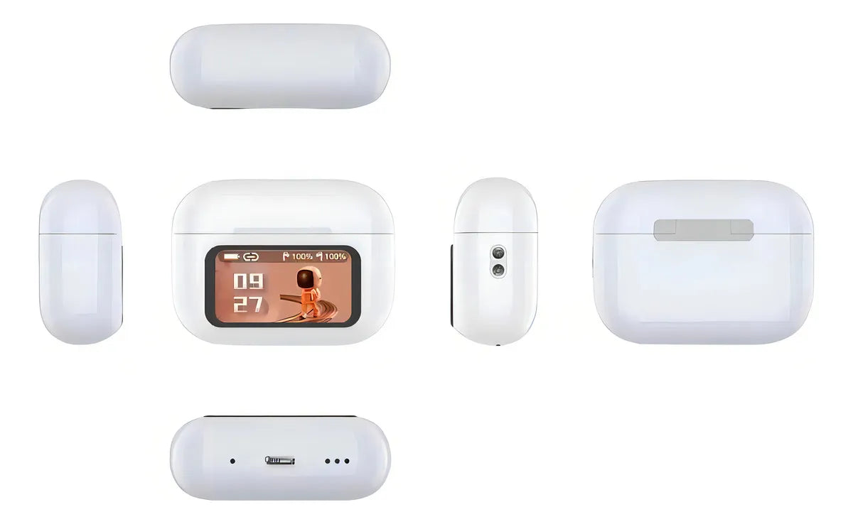 Audífonos Bluetooth Inalámbricos A9pro Con Pantalla Táctil Blanco